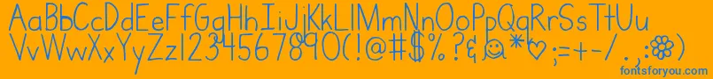 DjbMrswebster Font – Blue Fonts on Orange Background
