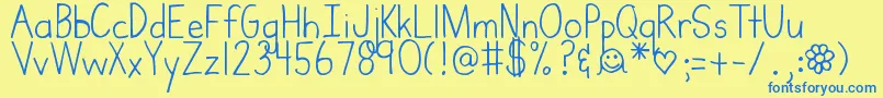 DjbMrswebster Font – Blue Fonts on Yellow Background