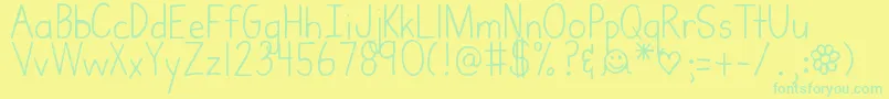 DjbMrswebster Font – Green Fonts on Yellow Background