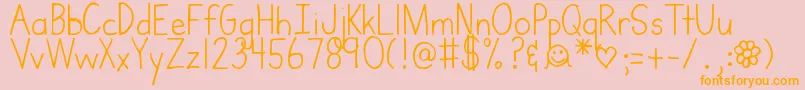 DjbMrswebster Font – Orange Fonts on Pink Background