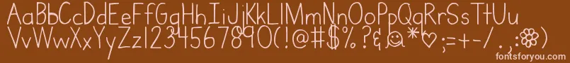 DjbMrswebster Font – Pink Fonts on Brown Background