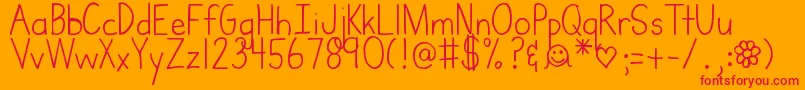 DjbMrswebster Font – Red Fonts on Orange Background