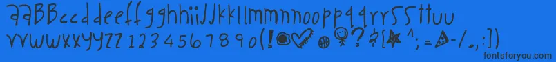 Fonte Caseaddiction – fontes pretas em um fundo azul