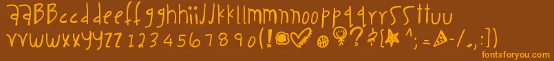 fuente Caseaddiction – Fuentes Naranjas Sobre Fondo Marrón