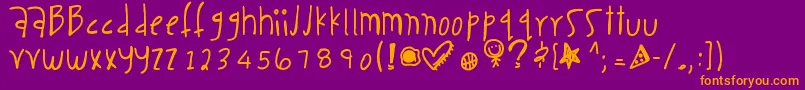 fuente Caseaddiction – Fuentes Naranjas Sobre Fondo Morado