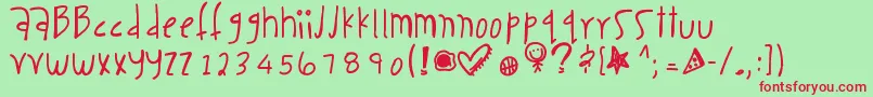 Caseaddiction Font – Red Fonts on Green Background