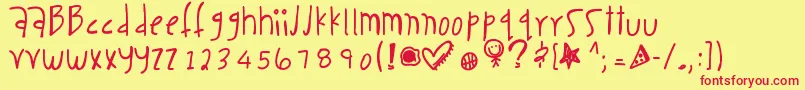 Caseaddiction Font – Red Fonts on Yellow Background