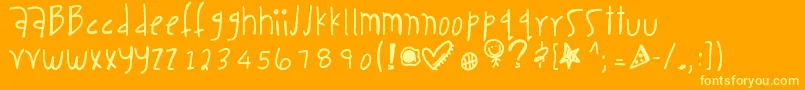 More about Caseaddiction Font Caseaddiction Font – Yellow Fonts on Orange Background