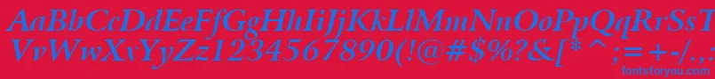 BitstreamArrusBoldItalicBt Font – Blue Fonts on Red Background