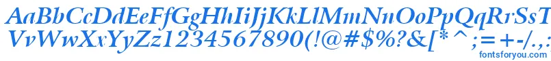 フォントBitstreamArrusBoldItalicBt – 白い背景に青い文字