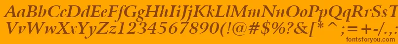 Шрифт BitstreamArrusBoldItalicBt – коричневые шрифты на оранжевом фоне