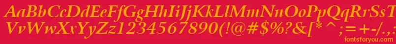 BitstreamArrusBoldItalicBt Font – Orange Fonts on Red Background