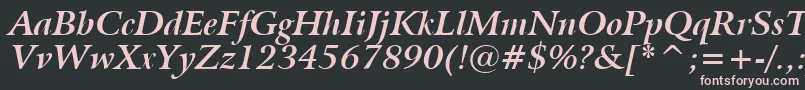 BitstreamArrusBoldItalicBt Font – Pink Fonts on Black Background