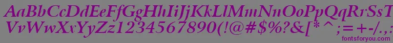 BitstreamArrusBoldItalicBt Font – Purple Fonts on Gray Background