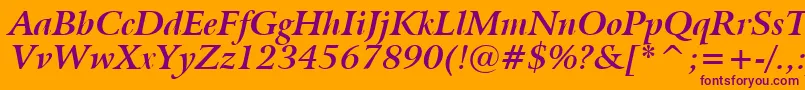 BitstreamArrusBoldItalicBt Font – Purple Fonts on Orange Background