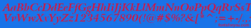 BitstreamArrusBoldItalicBt Font – Red Fonts on Blue Background