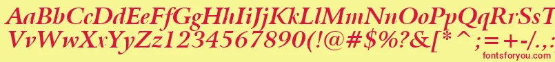 BitstreamArrusBoldItalicBt Font – Red Fonts on Yellow Background