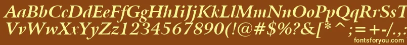 BitstreamArrusBoldItalicBt Font – Yellow Fonts on Brown Background