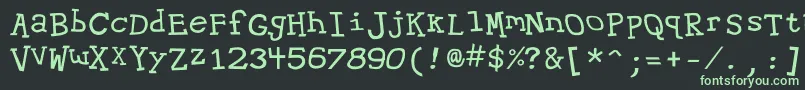 フォントHypewri1 – 黒い背景に緑の文字