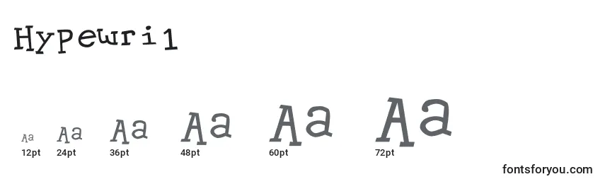 Размеры шрифта Hypewri1