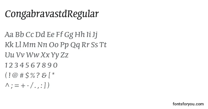 Шрифт CongabravastdRegular – алфавит, цифры, специальные символы