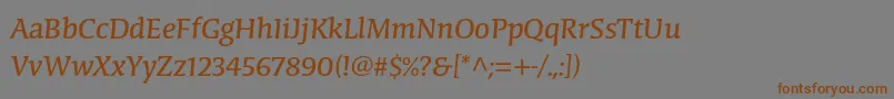 フォントCongabravastdRegular – 茶色の文字が灰色の背景にあります。