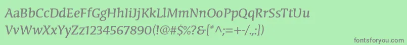 フォントCongabravastdRegular – 緑の背景に灰色の文字