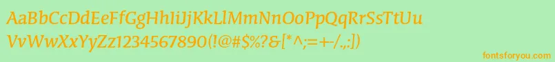 CongabravastdRegular-Schriftart – Orangefarbene Schriften auf grünem Hintergrund