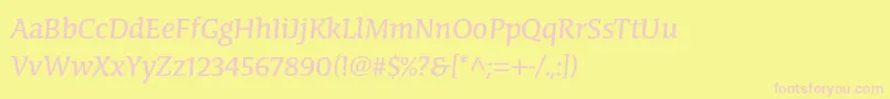 CongabravastdRegular-fontti – vaaleanpunaiset fontit keltaisella taustalla