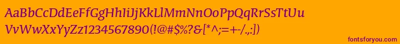 Шрифт CongabravastdRegular – фиолетовые шрифты на оранжевом фоне
