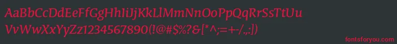 CongabravastdRegular Font – Red Fonts on Black Background