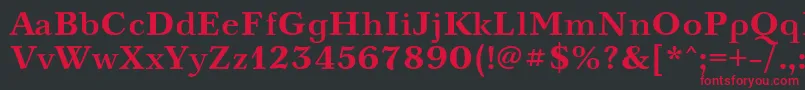 フォントNevacBold – 黒い背景に赤い文字