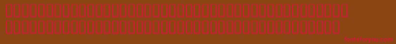 フォントTempsexptRomansh – 赤い文字が茶色の背景にあります。