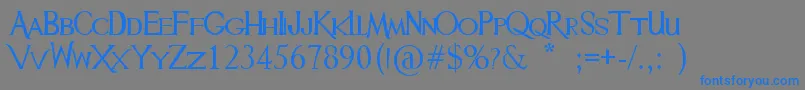 フォントMulan – 灰色の背景に青い文字