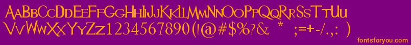 Mulan Font – Orange Fonts on Purple Background