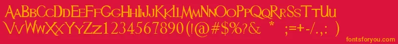 Mulan Font – Orange Fonts on Red Background
