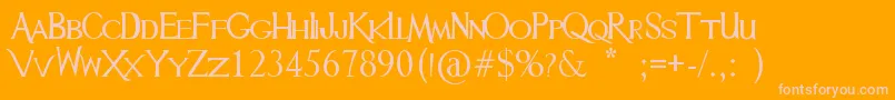 Mulan-Schriftart – Rosa Schriften auf orangefarbenem Hintergrund