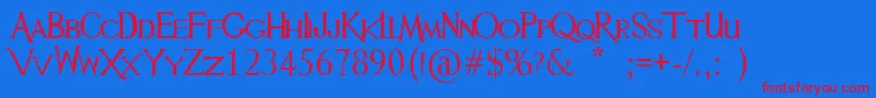 Mulan Font – Red Fonts on Blue Background