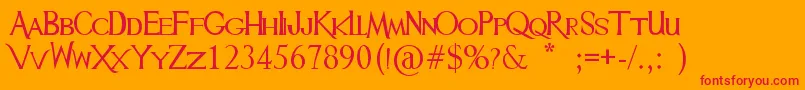 Mulan Font – Red Fonts on Orange Background
