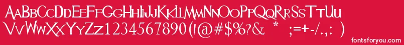 フォントMulan – 赤い背景に白い文字