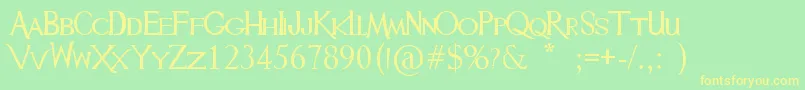 Mulan Font – Yellow Fonts on Green Background