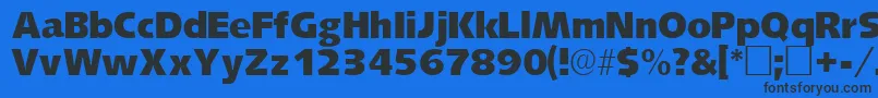 LansettesskRegular Font – Black Fonts on Blue Background