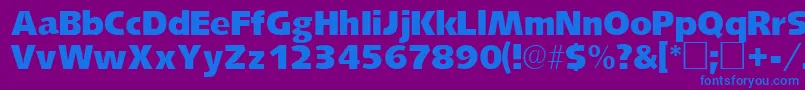 LansettesskRegular Font – Blue Fonts on Purple Background