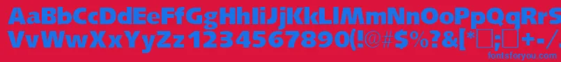 LansettesskRegular Font – Blue Fonts on Red Background