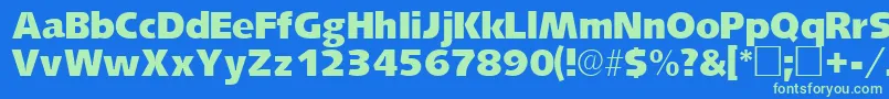 LansettesskRegular Font – Green Fonts on Blue Background