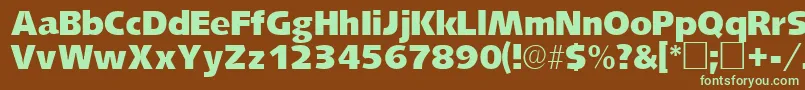 LansettesskRegular-fontti – vihreät fontit ruskealla taustalla