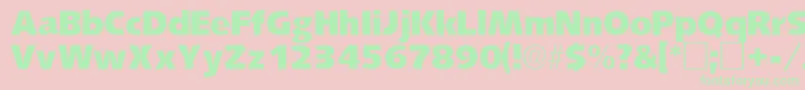 LansettesskRegular Font – Green Fonts on Pink Background