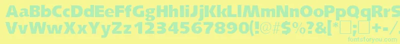 LansettesskRegular Font – Green Fonts on Yellow Background