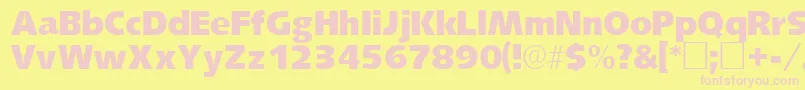 LansettesskRegular Font – Pink Fonts on Yellow Background