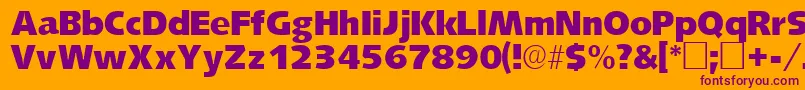 LansettesskRegular Font – Purple Fonts on Orange Background